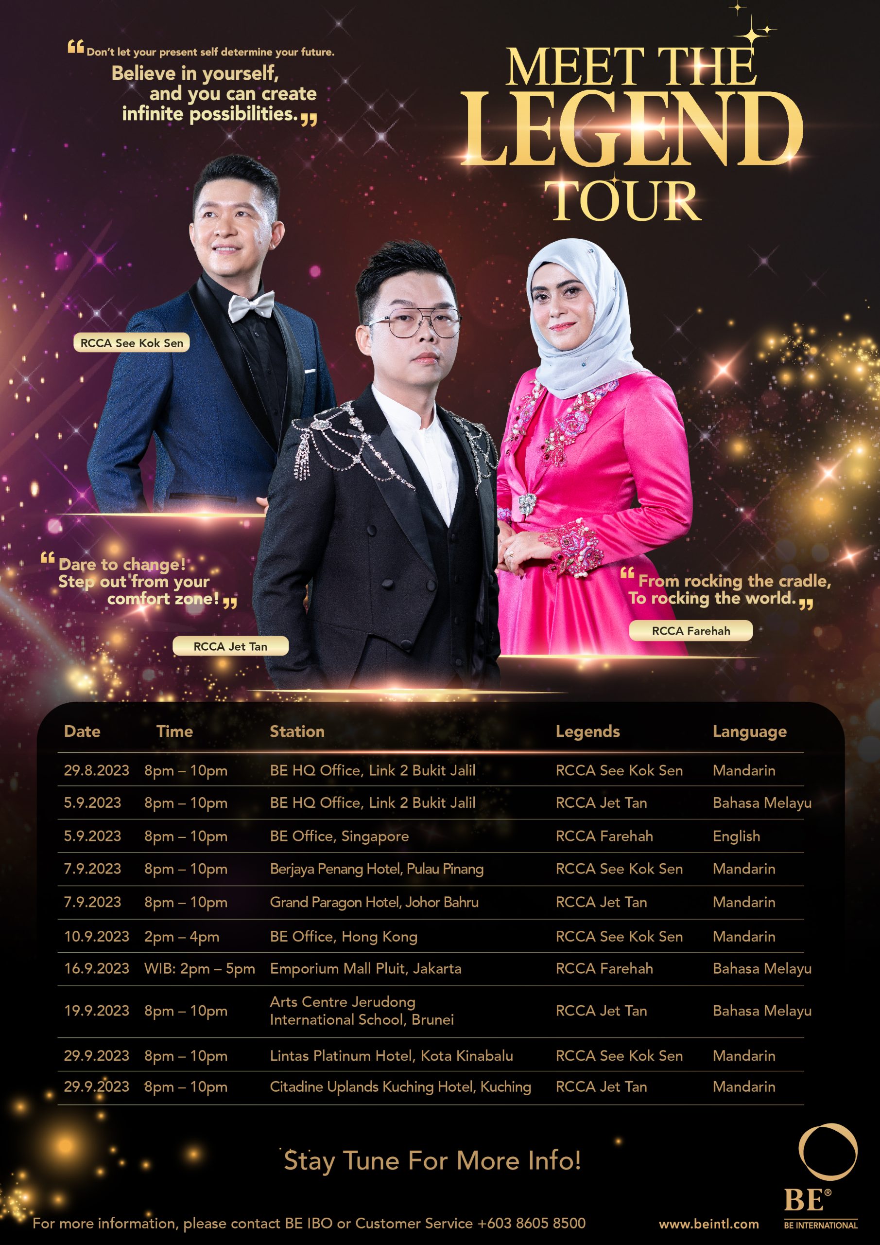 MEET THE LEGEND TOUR IS COMING! BE International Sdn Bhd