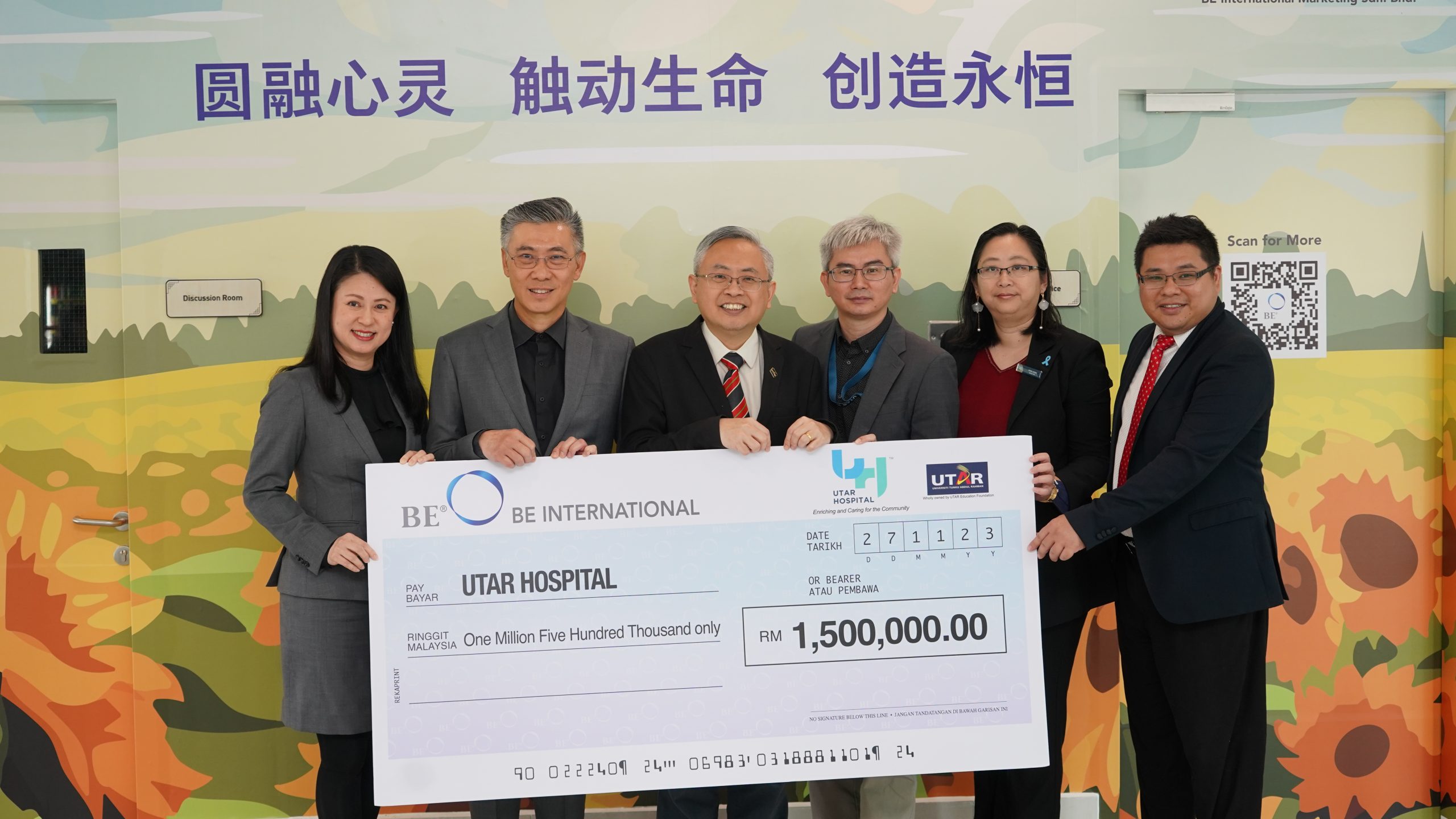 BEyond Charity, BEyond Eternity: BE International Donates RM1.5 Million to UTAR Hospital