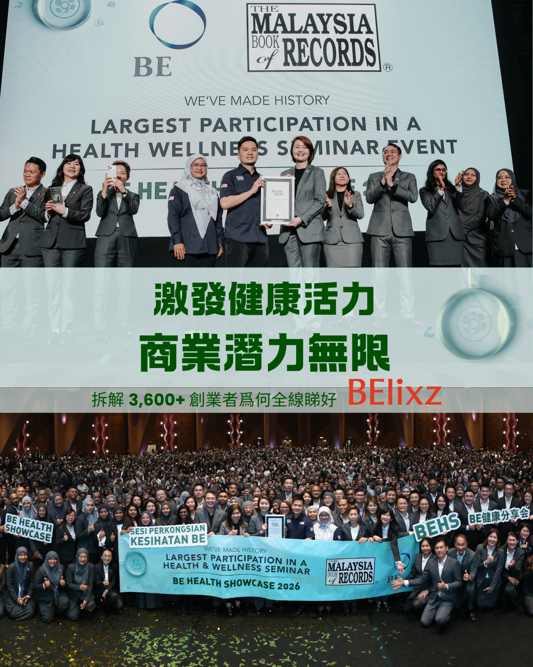 BE 國際創下大馬健康與保健領域新紀錄
